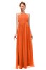 ColsBM Peyton Tangerine Bridesmaid Dresses Pleated Halter Sleeveless Half Backless A-line Glamorous