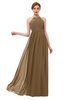 ColsBM Peyton Truffle Bridesmaid Dresses Pleated Halter Sleeveless Half Backless A-line Glamorous