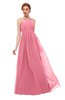 ColsBM Peyton Watermelon Bridesmaid Dresses Pleated Halter Sleeveless Half Backless A-line Glamorous