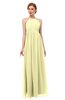 ColsBM Peyton Wax Yellow Bridesmaid Dresses Pleated Halter Sleeveless Half Backless A-line Glamorous
