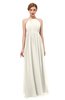 ColsBM Peyton Whisper White Bridesmaid Dresses Pleated Halter Sleeveless Half Backless A-line Glamorous