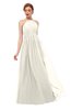 ColsBM Peyton Whisper White Bridesmaid Dresses Pleated Halter Sleeveless Half Backless A-line Glamorous