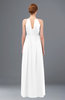 ColsBM Peyton White Bridesmaid Dresses Pleated Halter Sleeveless Half Backless A-line Glamorous
