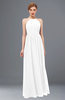 ColsBM Peyton White Bridesmaid Dresses Pleated Halter Sleeveless Half Backless A-line Glamorous
