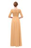 ColsBM Neriah Apricot Bridesmaid Dresses Lace Antique Zipper Boat Floor Length Half Length Sleeve