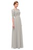 ColsBM Neriah Ashes Of Roses Bridesmaid Dresses Lace Antique Zipper Boat Floor Length Half Length Sleeve