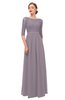 ColsBM Neriah Cameo Bridesmaid Dresses Lace Antique Zipper Boat Floor Length Half Length Sleeve