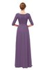 ColsBM Neriah Chinese Violet Bridesmaid Dresses Lace Antique Zipper Boat Floor Length Half Length Sleeve