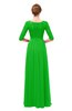 ColsBM Neriah Classic Green Bridesmaid Dresses Lace Antique Zipper Boat Floor Length Half Length Sleeve