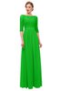 ColsBM Neriah Classic Green Bridesmaid Dresses Lace Antique Zipper Boat Floor Length Half Length Sleeve