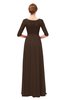 ColsBM Neriah Copper Bridesmaid Dresses Lace Antique Zipper Boat Floor Length Half Length Sleeve