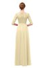 ColsBM Neriah Cornhusk Bridesmaid Dresses Lace Antique Zipper Boat Floor Length Half Length Sleeve
