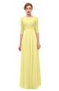 ColsBM Neriah Daffodil Bridesmaid Dresses Lace Antique Zipper Boat Floor Length Half Length Sleeve