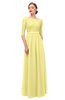 ColsBM Neriah Daffodil Bridesmaid Dresses Lace Antique Zipper Boat Floor Length Half Length Sleeve