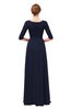 ColsBM Neriah Dark Sapphire Bridesmaid Dresses Lace Antique Zipper Boat Floor Length Half Length Sleeve