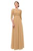 ColsBM Neriah Desert Mist Bridesmaid Dresses Lace Antique Zipper Boat Floor Length Half Length Sleeve