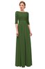 ColsBM Neriah Garden Green Bridesmaid Dresses Lace Antique Zipper Boat Floor Length Half Length Sleeve