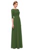 ColsBM Neriah Garden Green Bridesmaid Dresses Lace Antique Zipper Boat Floor Length Half Length Sleeve