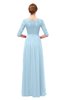 ColsBM Neriah Ice Blue Bridesmaid Dresses Lace Antique Zipper Boat Floor Length Half Length Sleeve
