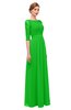ColsBM Neriah Jasmine Green Bridesmaid Dresses Lace Antique Zipper Boat Floor Length Half Length Sleeve