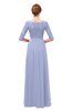 ColsBM Neriah Lavender Bridesmaid Dresses Lace Antique Zipper Boat Floor Length Half Length Sleeve