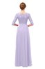 ColsBM Neriah Light Purple Bridesmaid Dresses Lace Antique Zipper Boat Floor Length Half Length Sleeve
