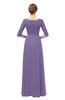 ColsBM Neriah Lilac Bridesmaid Dresses Lace Antique Zipper Boat Floor Length Half Length Sleeve