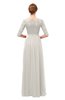 ColsBM Neriah Off White Bridesmaid Dresses Lace Antique Zipper Boat Floor Length Half Length Sleeve