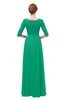 ColsBM Neriah Sea Green Bridesmaid Dresses Lace Antique Zipper Boat Floor Length Half Length Sleeve