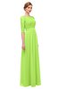 ColsBM Neriah Sharp Green Bridesmaid Dresses Lace Antique Zipper Boat Floor Length Half Length Sleeve
