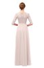ColsBM Neriah Silver Peony Bridesmaid Dresses Lace Antique Zipper Boat Floor Length Half Length Sleeve