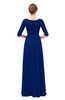 ColsBM Neriah Sodalite Blue Bridesmaid Dresses Lace Antique Zipper Boat Floor Length Half Length Sleeve