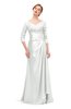 ColsBM Tatum Blanc De Blanc Bridesmaid Dresses Luxury Zipper Three-fourths Length Sleeve Brush Train Lace V-neck