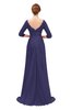 ColsBM Tatum Blue Ribbon Bridesmaid Dresses Luxury Zipper Three-fourths Length Sleeve Brush Train Lace V-neck