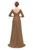ColsBM Tatum Bronze Brown Bridesmaid Dresses Luxury Zipper Three-fourths Length Sleeve Brush Train Lace V-neck