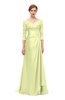 ColsBM Tatum Daffodil Bridesmaid Dresses Luxury Zipper Three-fourths Length Sleeve Brush Train Lace V-neck