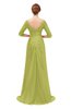 ColsBM Tatum Green Oasis Bridesmaid Dresses Luxury Zipper Three-fourths Length Sleeve Brush Train Lace V-neck