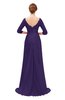ColsBM Tatum Parachute Purple Bridesmaid Dresses Luxury Zipper Three-fourths Length Sleeve Brush Train Lace V-neck