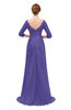 ColsBM Tatum Purple Opulence Bridesmaid Dresses Luxury Zipper Three-fourths Length Sleeve Brush Train Lace V-neck