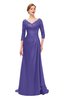 ColsBM Tatum Purple Opulence Bridesmaid Dresses Luxury Zipper Three-fourths Length Sleeve Brush Train Lace V-neck