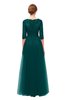 ColsBM Billie Blue Green Bridesmaid Dresses Scalloped Edge Ruching Zip up Half Length Sleeve Mature A-line