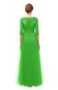 ColsBM Billie Classic Green Bridesmaid Dresses Scalloped Edge Ruching Zip up Half Length Sleeve Mature A-line