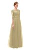 ColsBM Billie Curds & Whey Bridesmaid Dresses Scalloped Edge Ruching Zip up Half Length Sleeve Mature A-line
