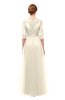 ColsBM Billie Dew Bridesmaid Dresses Scalloped Edge Ruching Zip up Half Length Sleeve Mature A-line