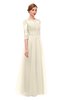 ColsBM Billie Dew Bridesmaid Dresses Scalloped Edge Ruching Zip up Half Length Sleeve Mature A-line
