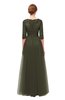ColsBM Billie Forest Night Bridesmaid Dresses Scalloped Edge Ruching Zip up Half Length Sleeve Mature A-line