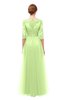 ColsBM Billie Green Oasis Bridesmaid Dresses Scalloped Edge Ruching Zip up Half Length Sleeve Mature A-line