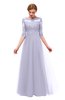 ColsBM Billie Lavender Blue Bridesmaid Dresses Scalloped Edge Ruching Zip up Half Length Sleeve Mature A-line