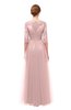 ColsBM Billie Nectar Pink Bridesmaid Dresses Scalloped Edge Ruching Zip up Half Length Sleeve Mature A-line