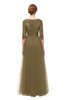 ColsBM Billie Otter Bridesmaid Dresses Scalloped Edge Ruching Zip up Half Length Sleeve Mature A-line